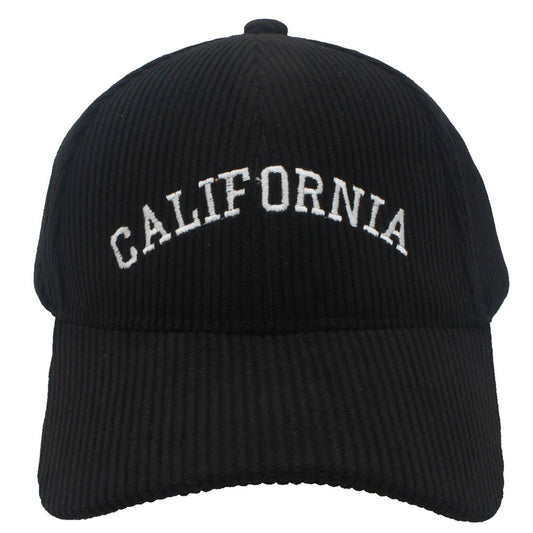 Black Corduroy California Cap