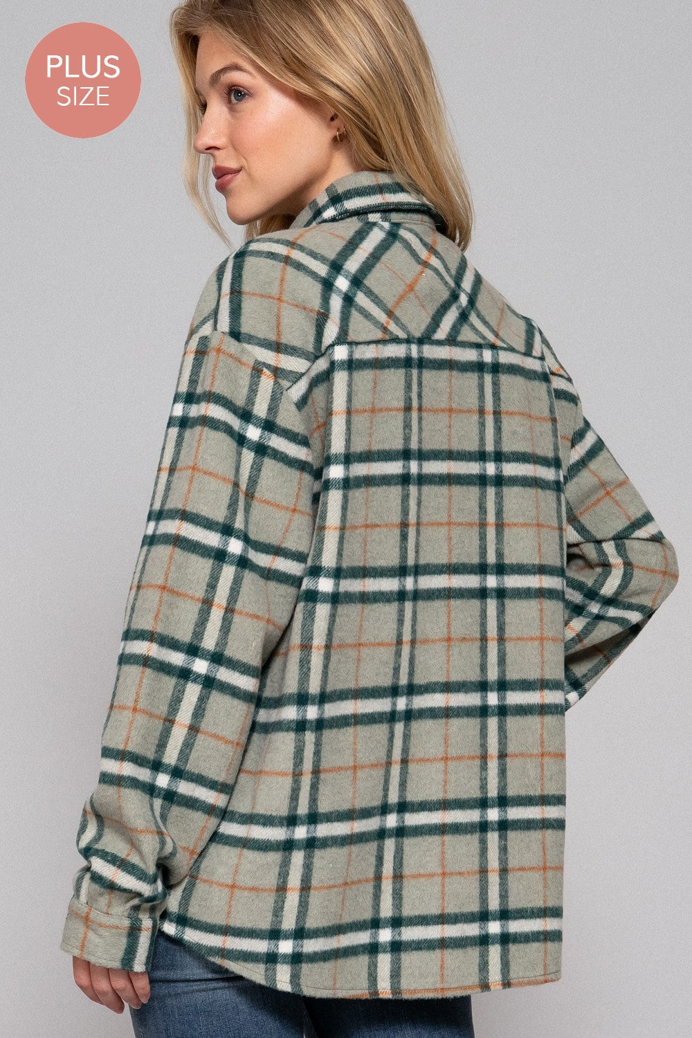 Curvy Plaid Jacket in Green