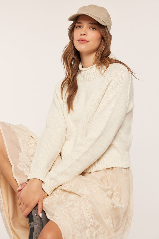 Ivory Mock Neck Sweater