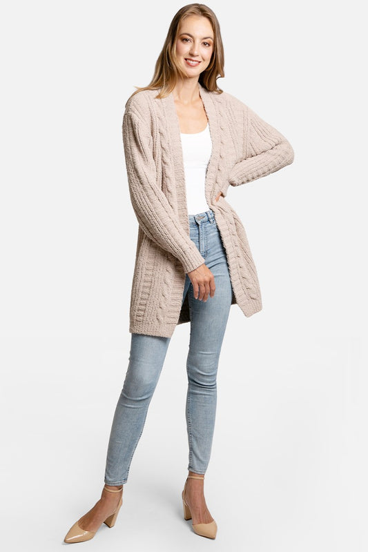 Comfy Luxe Twist Knit Long Cardigan