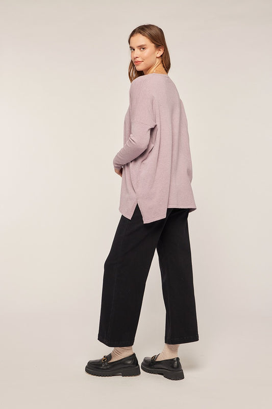 Super Soft Drop Shoulder Sweater in Lavender