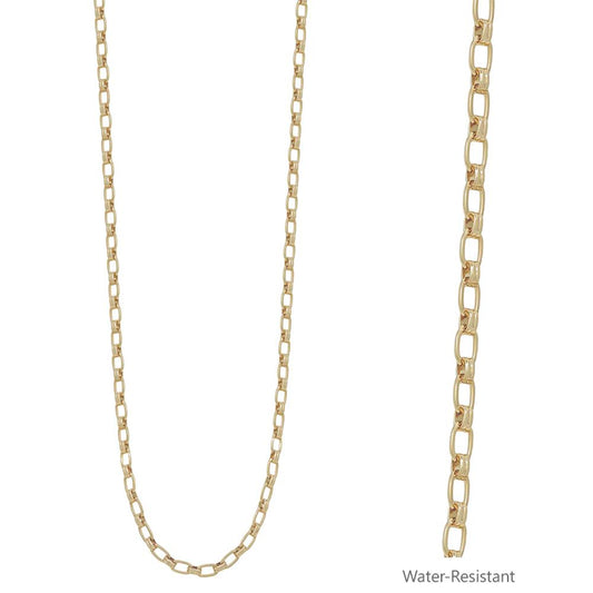 Oval Linked Clip Long Chain Necklace