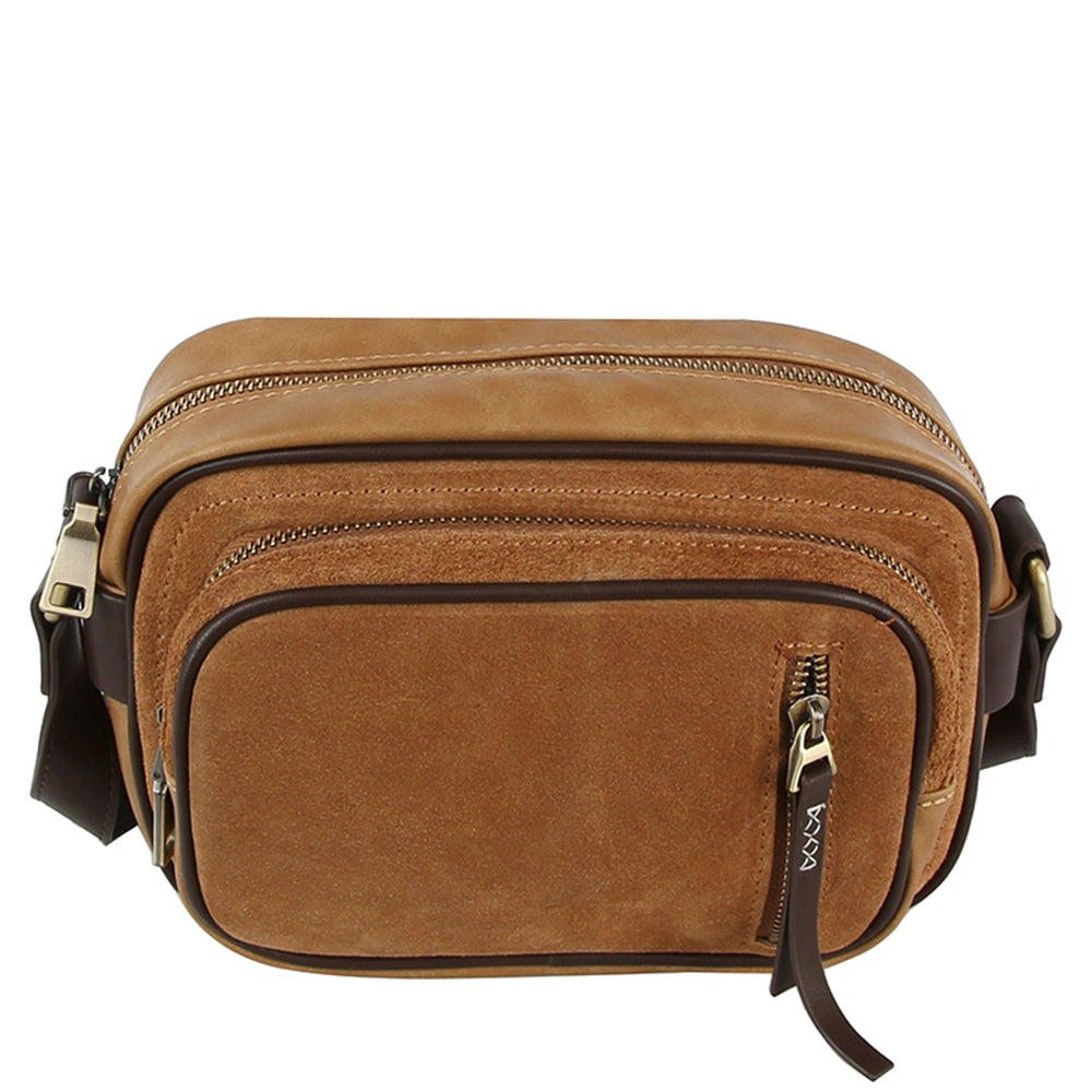 Genuine Leather Crossbody Bag in Brown