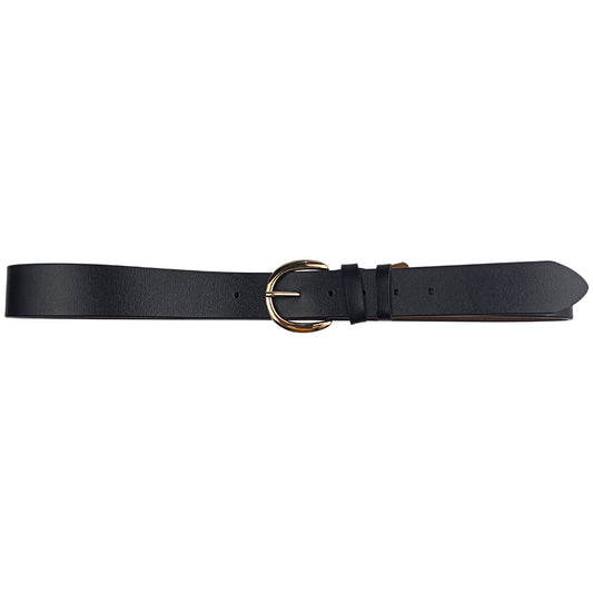 Leather Black Gold Buckle Belt