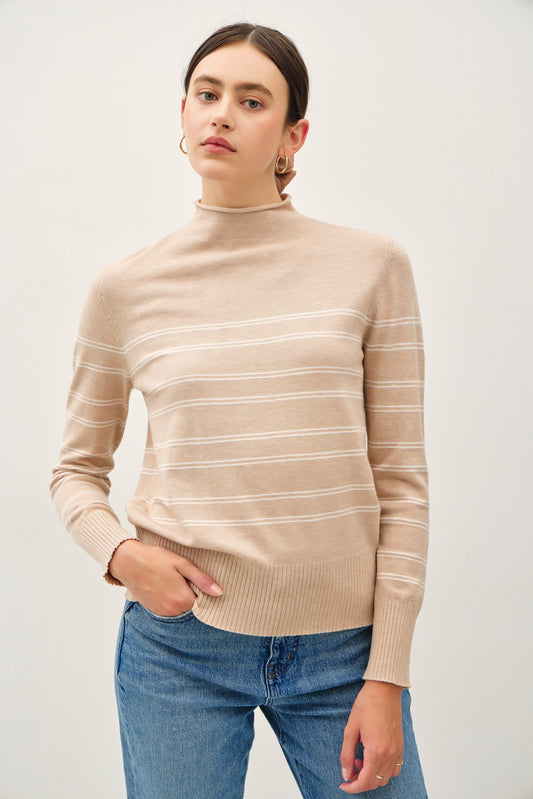 Striped Mockneck Sweater Collection