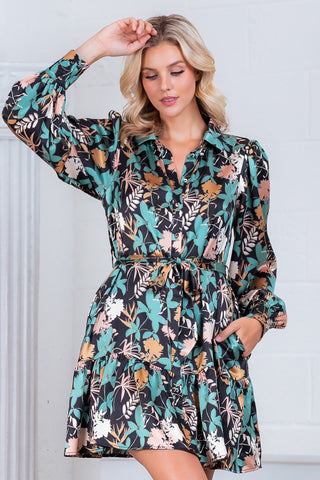 Floral Belted Mini Dress