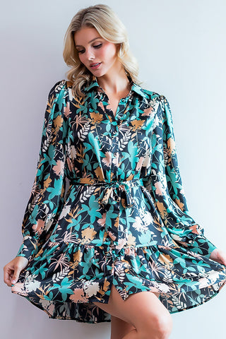 Floral Belted Mini Dress