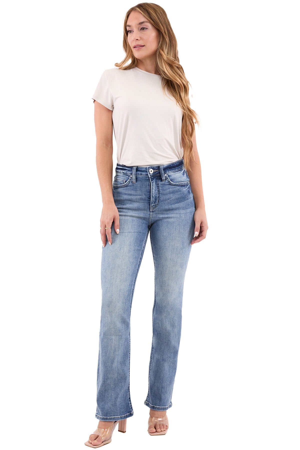 Mia High Rise Bootcut Jeans in Medium Wash