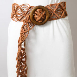 Woven Beach Belt in Camel