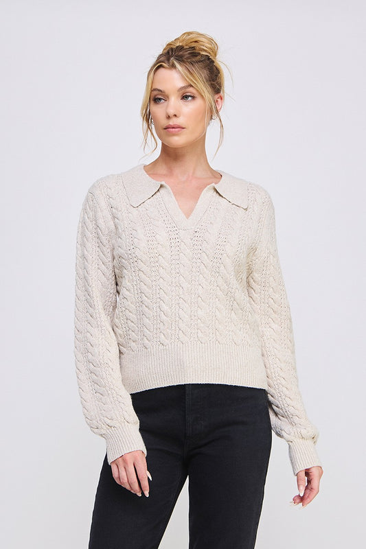 Soft Johnny Collar Sweater