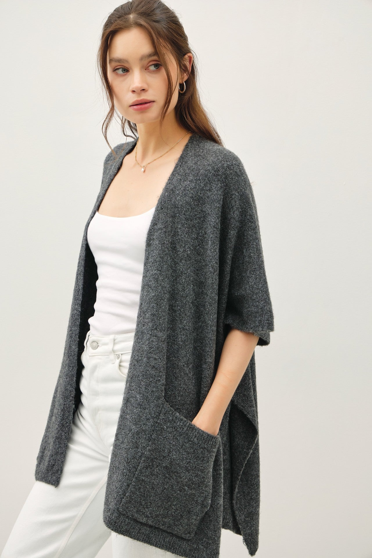 Oversize Short Sleeve Cardigan