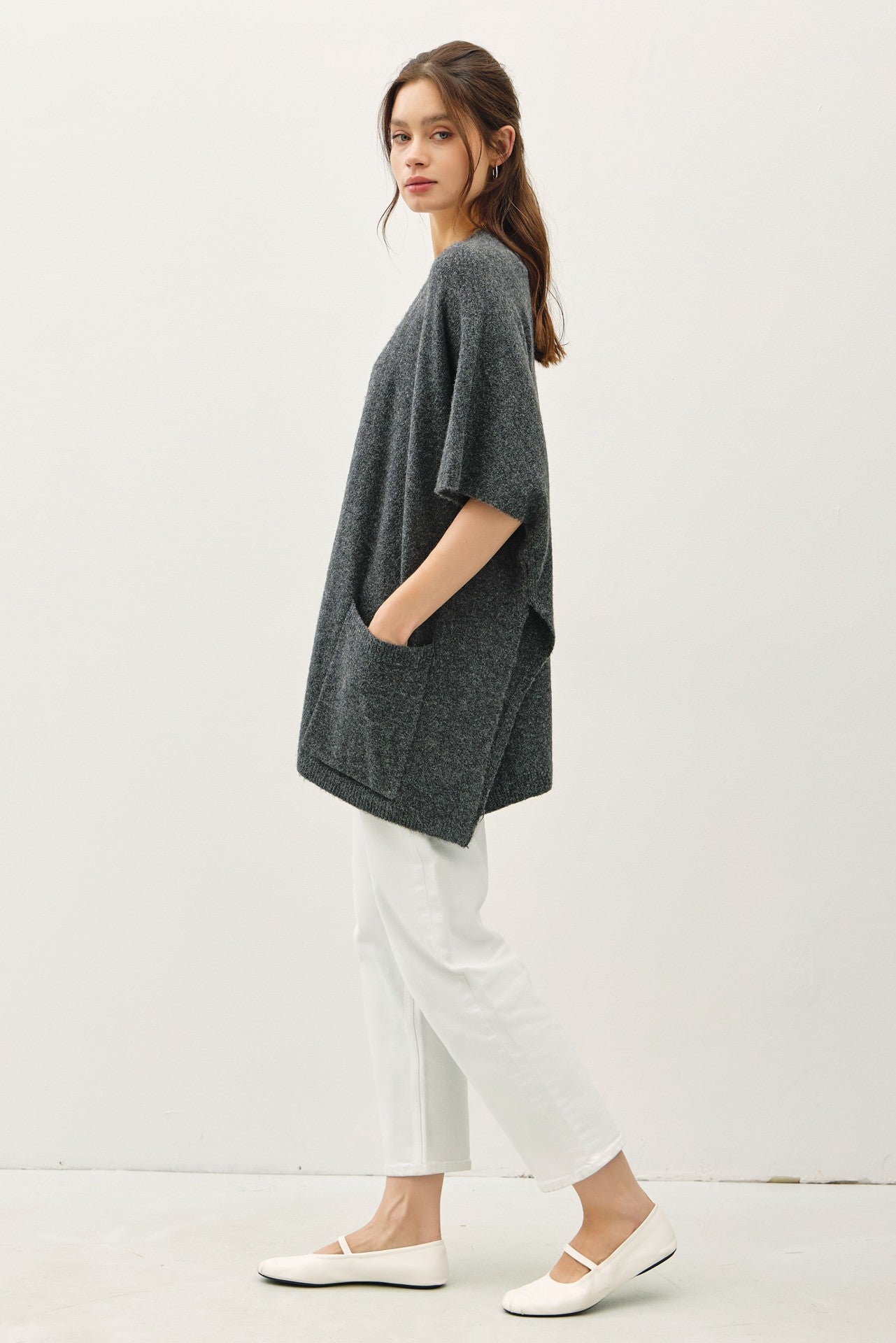 Oversize Short Sleeve Cardigan