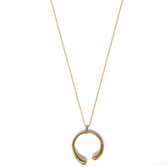 C Shape Pendant Long Necklace
