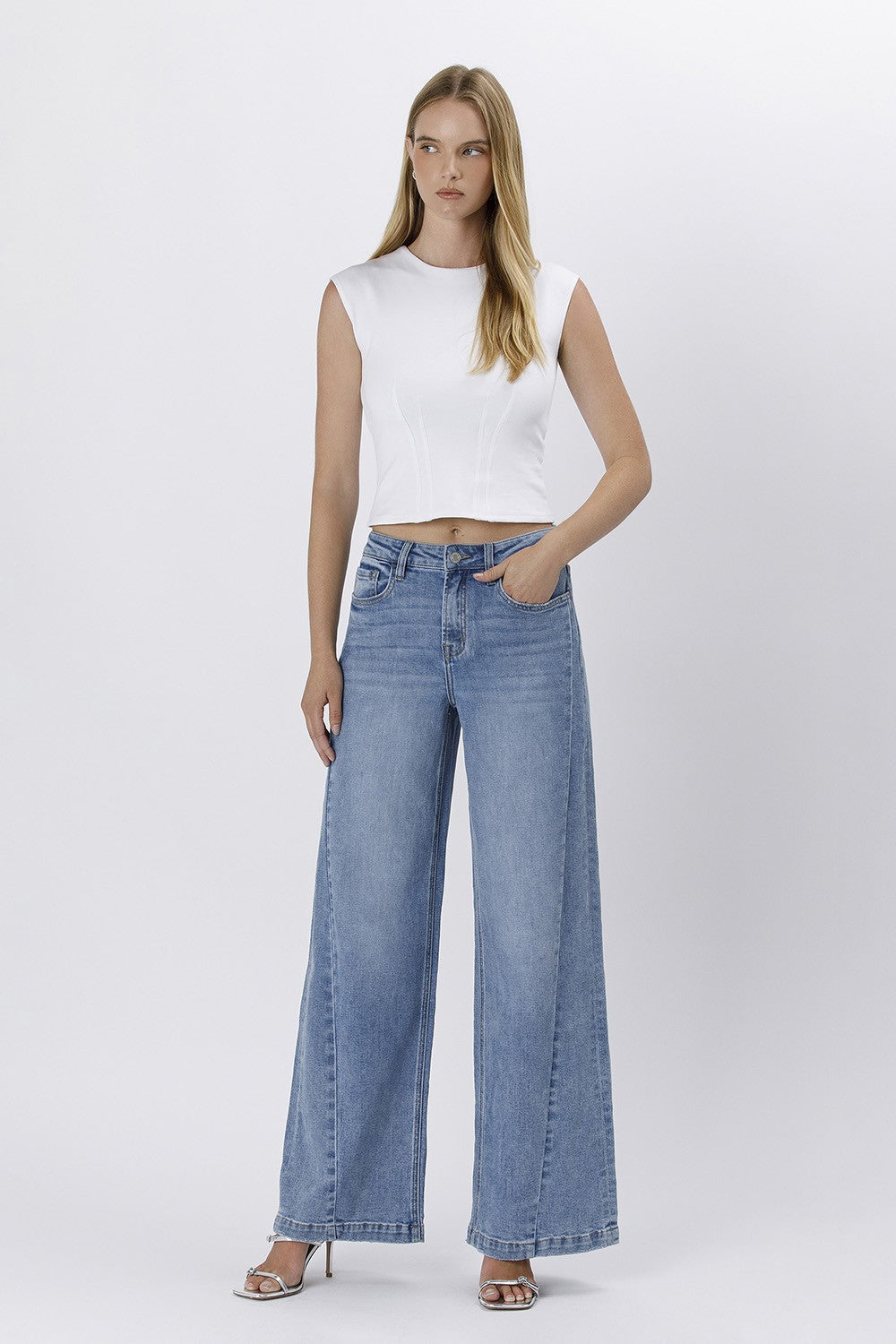 High Rise Palazzo Jeans