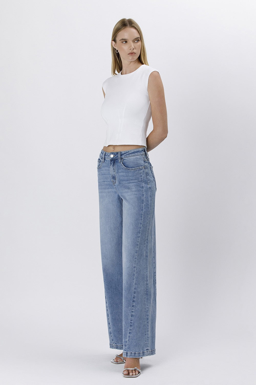 High Rise Palazzo Jeans