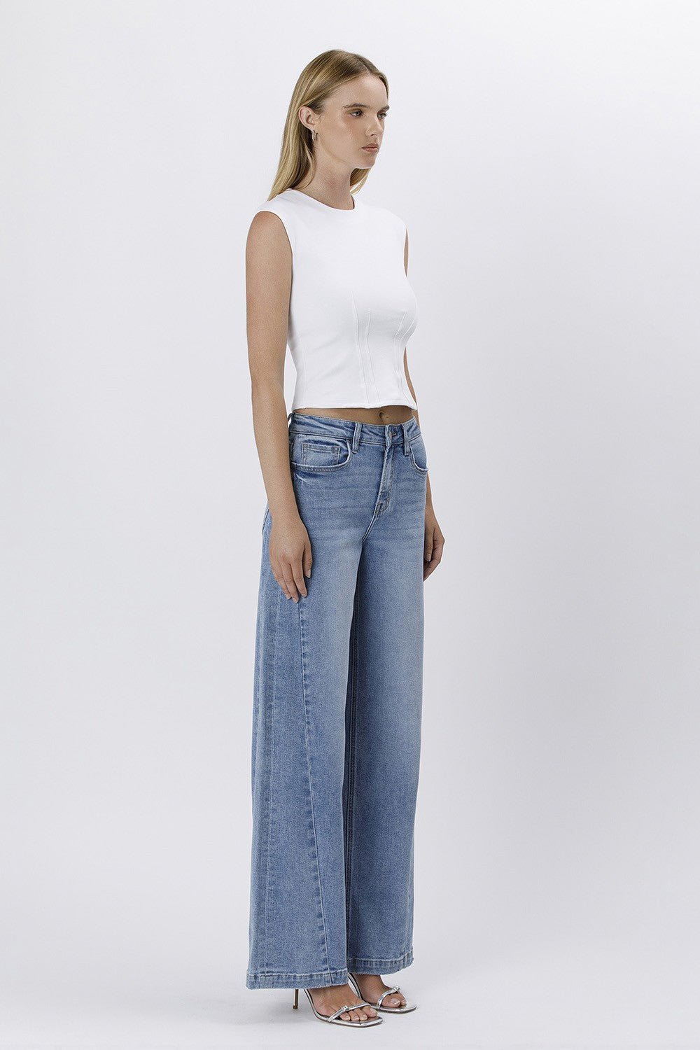 High Rise Palazzo Jeans