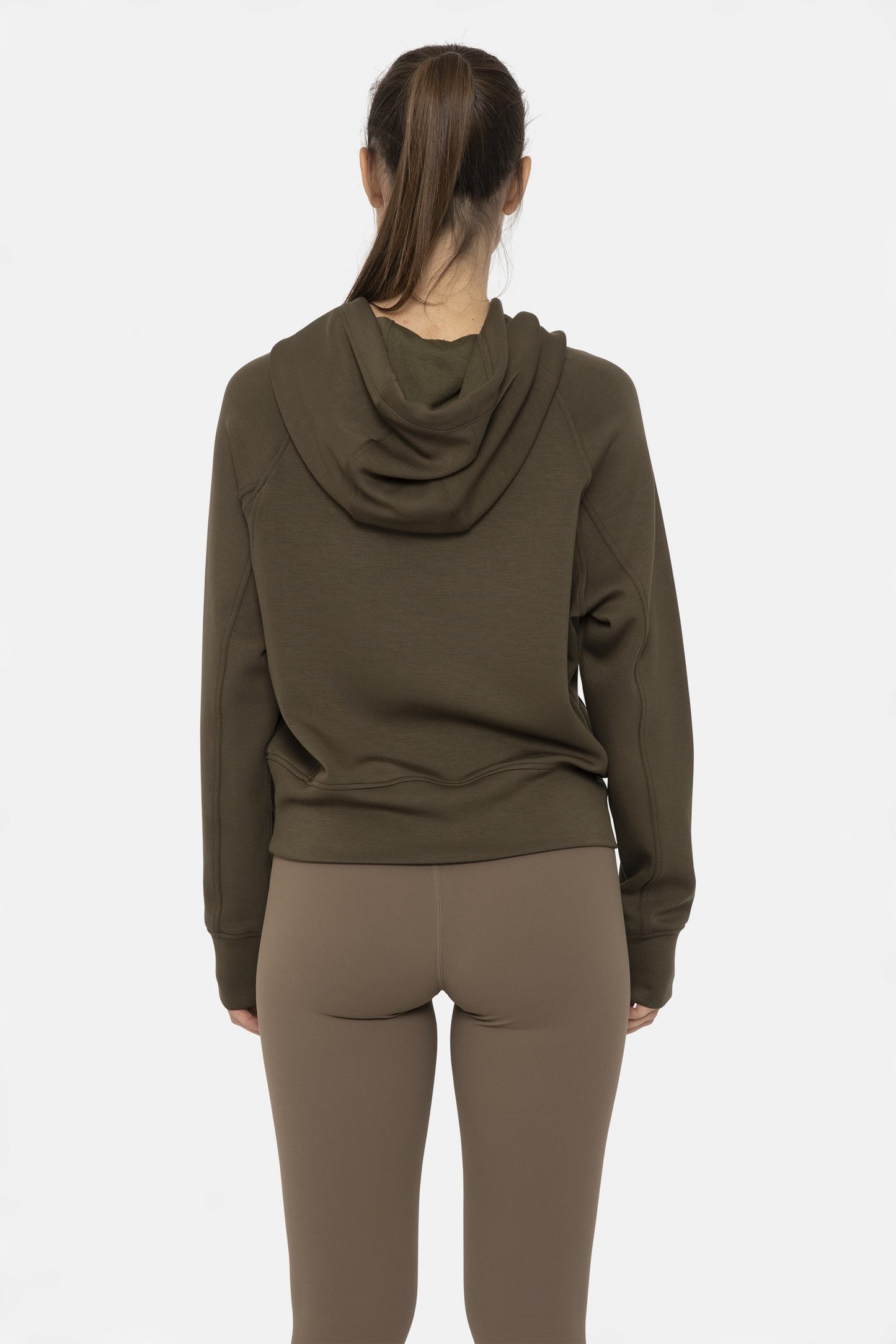 Elevated Cropped Hoodie in Ivy Green