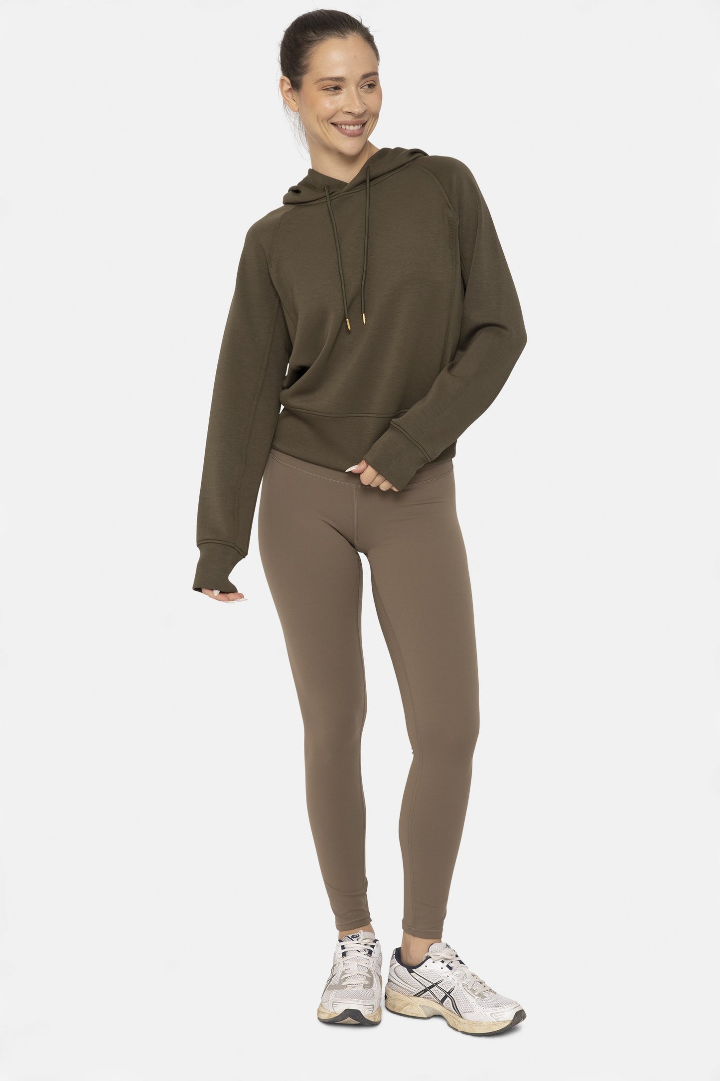 Elevated Cropped Hoodie in Ivy Green