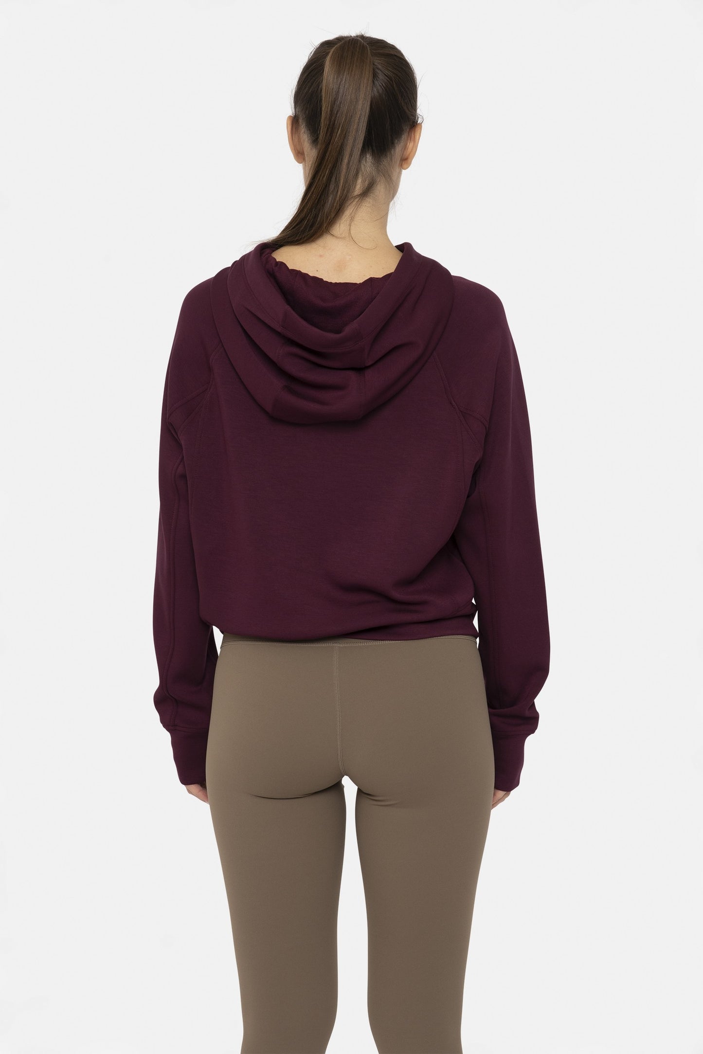 Elevated Cropped Hoodie in Plum