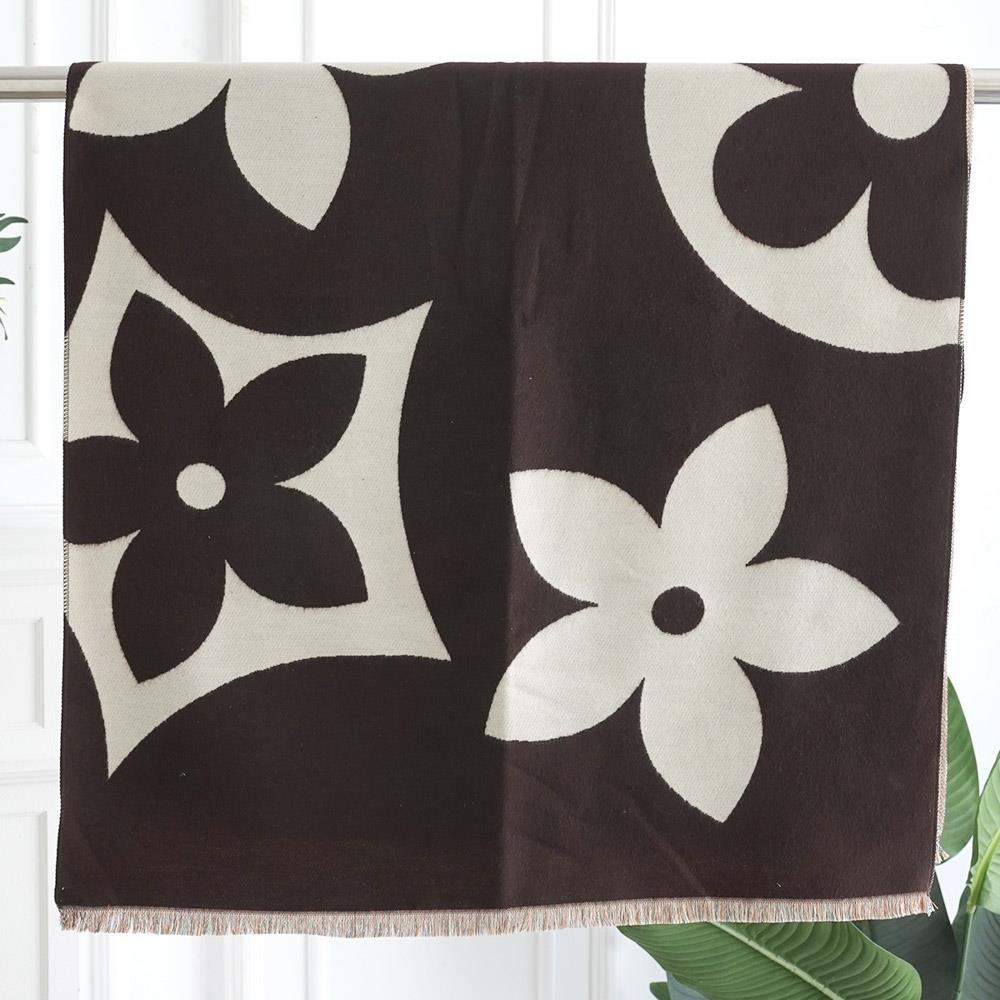 Big Flower Monogram Scarf in Brown