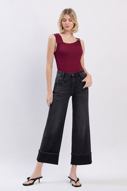 High Rise Wide Jeans in Black