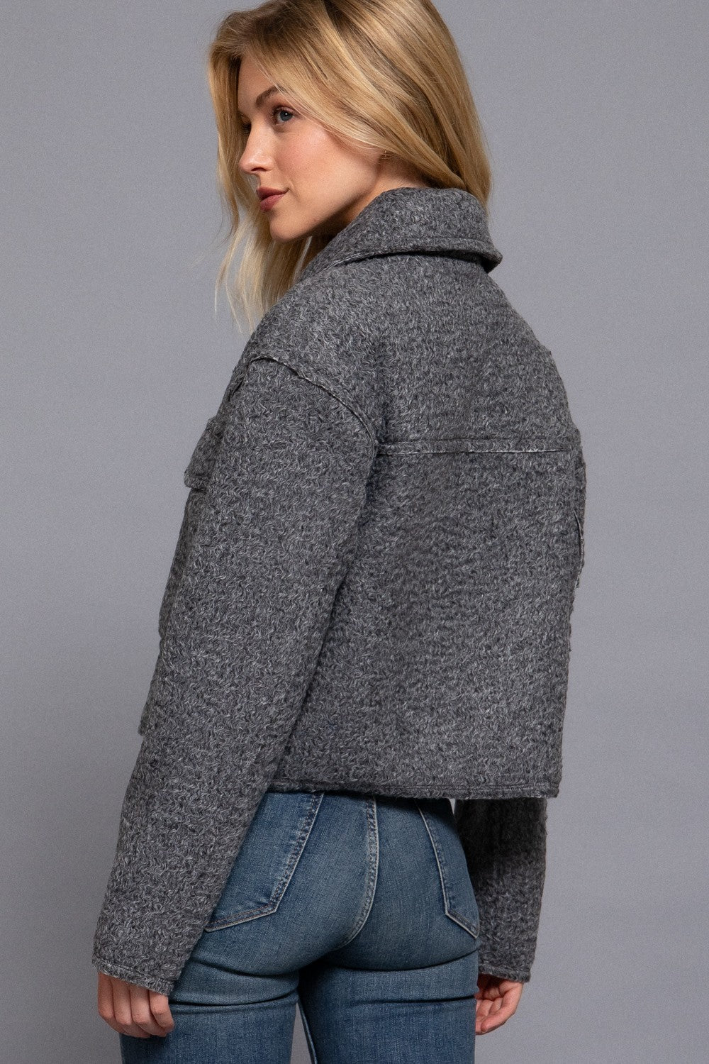 Charcoal Teddy Fleece Jacket