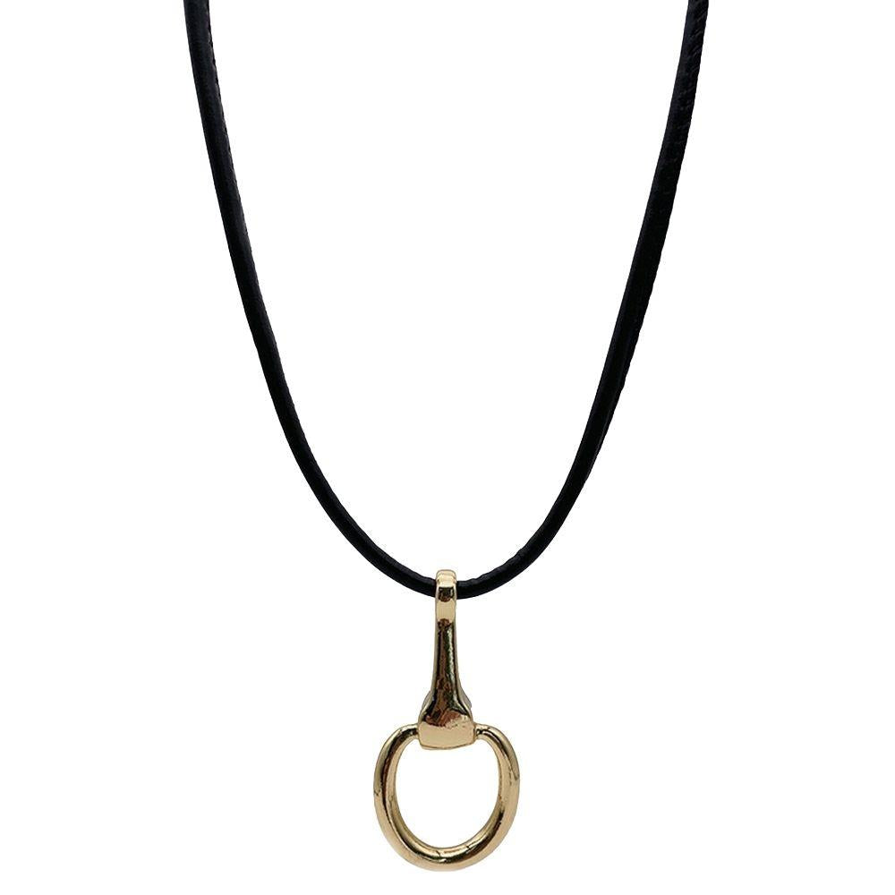Metal Horsebit Pendant Necklace