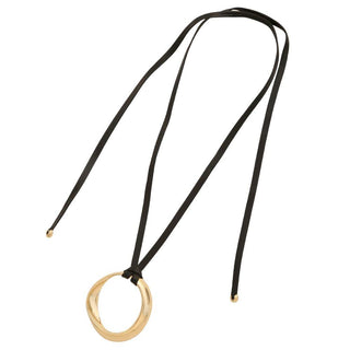 Circle Pendant with Black Cord