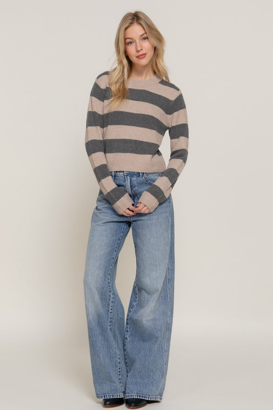 Stripe Crew Neck Sweater