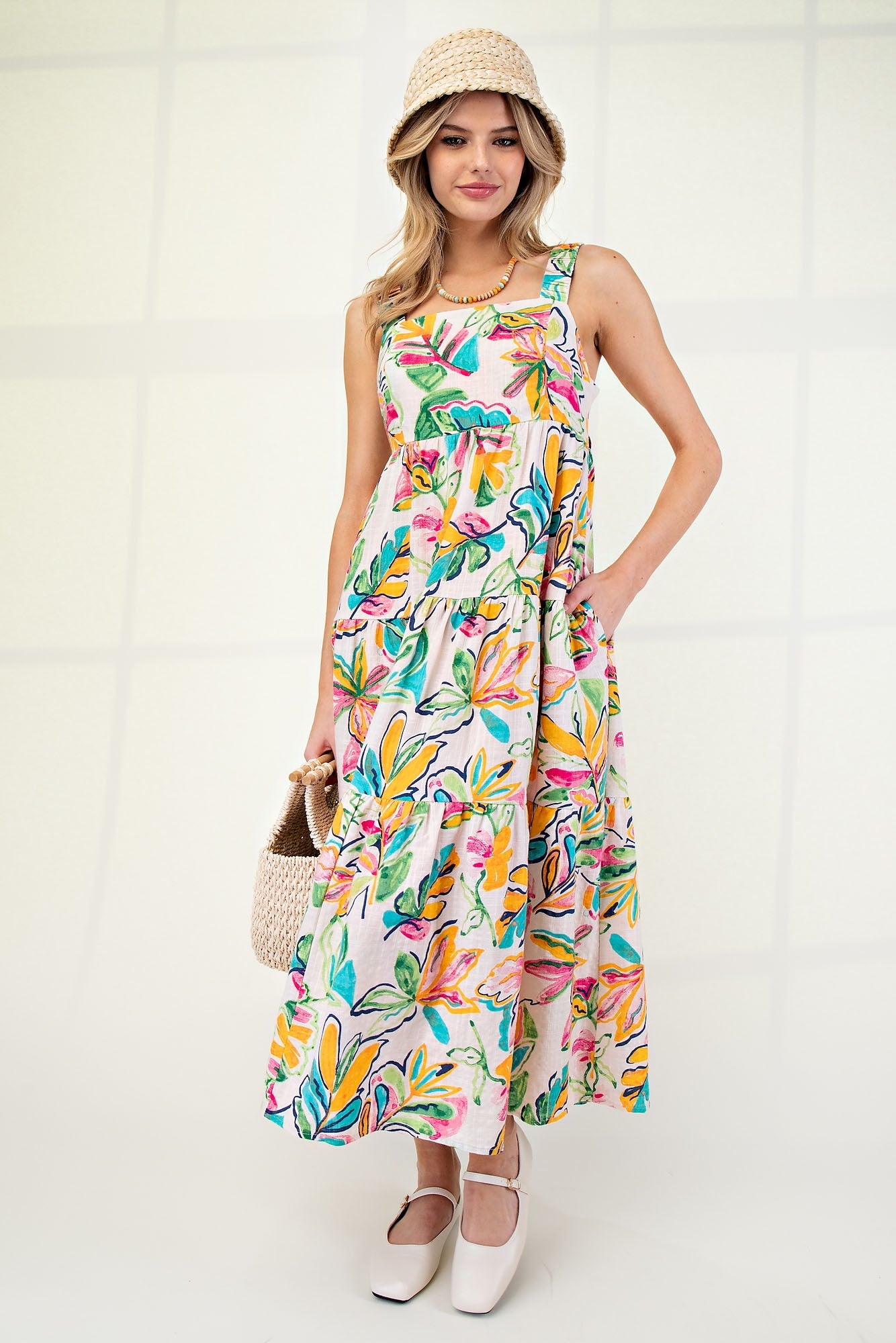 Tropical Floral Maxi Dress