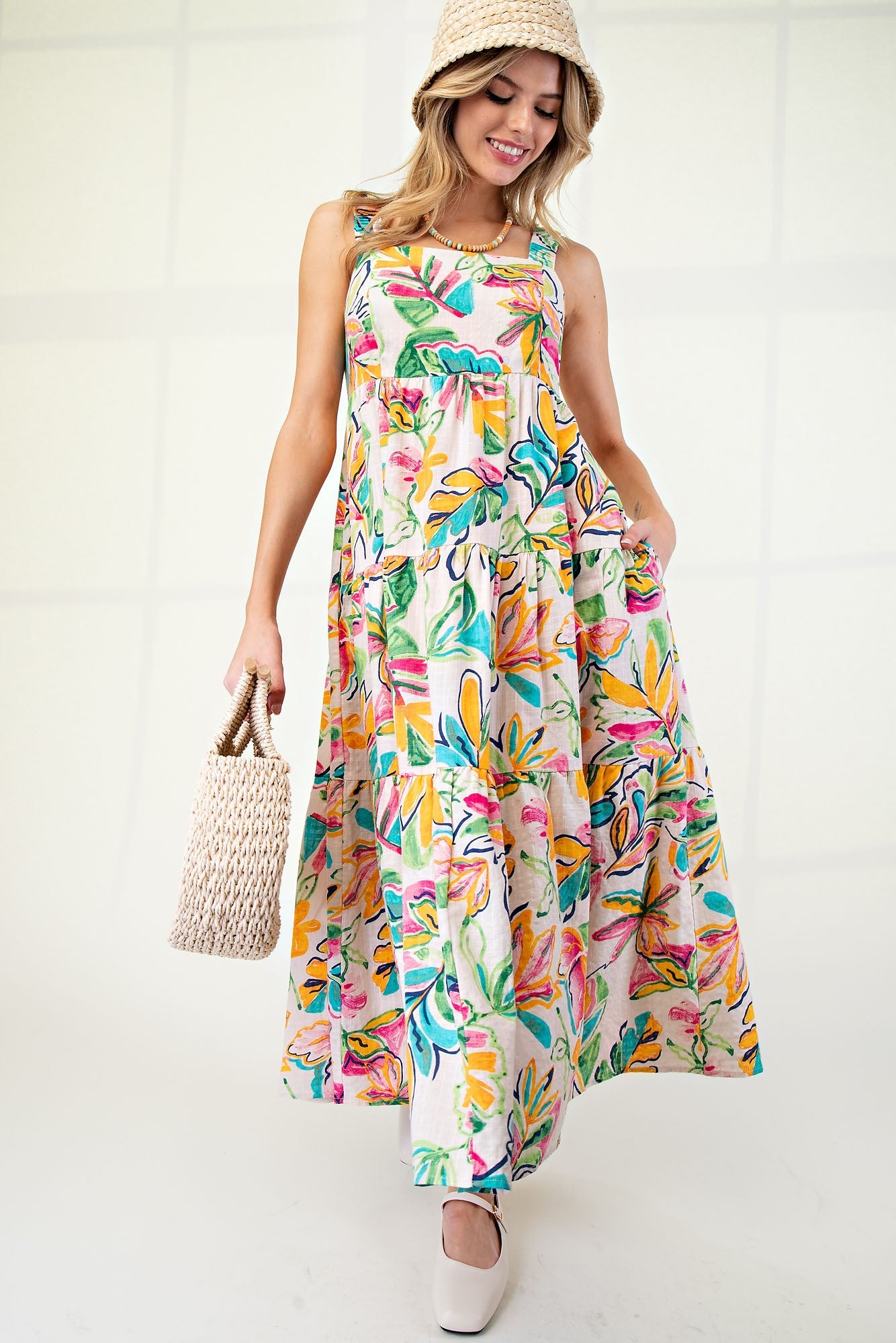 Tropical Floral Maxi Dress