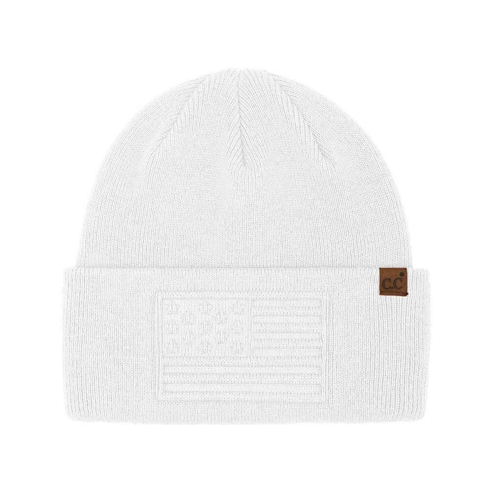 3D Embossed American Flag Beanie