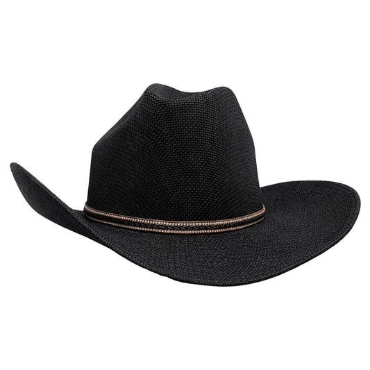 Straw Cowboy Hat in Black