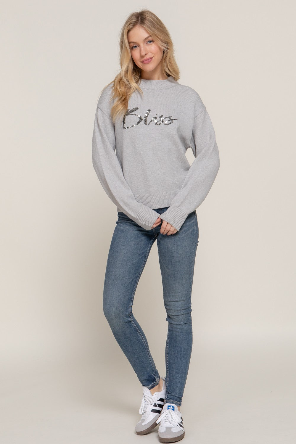 Sequin Bliss Sweater Gray