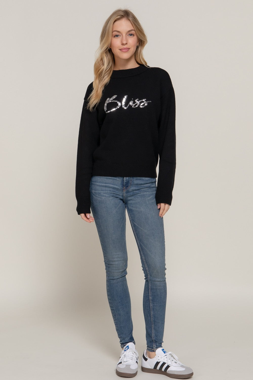 Sequin Bliss Sweater in Black