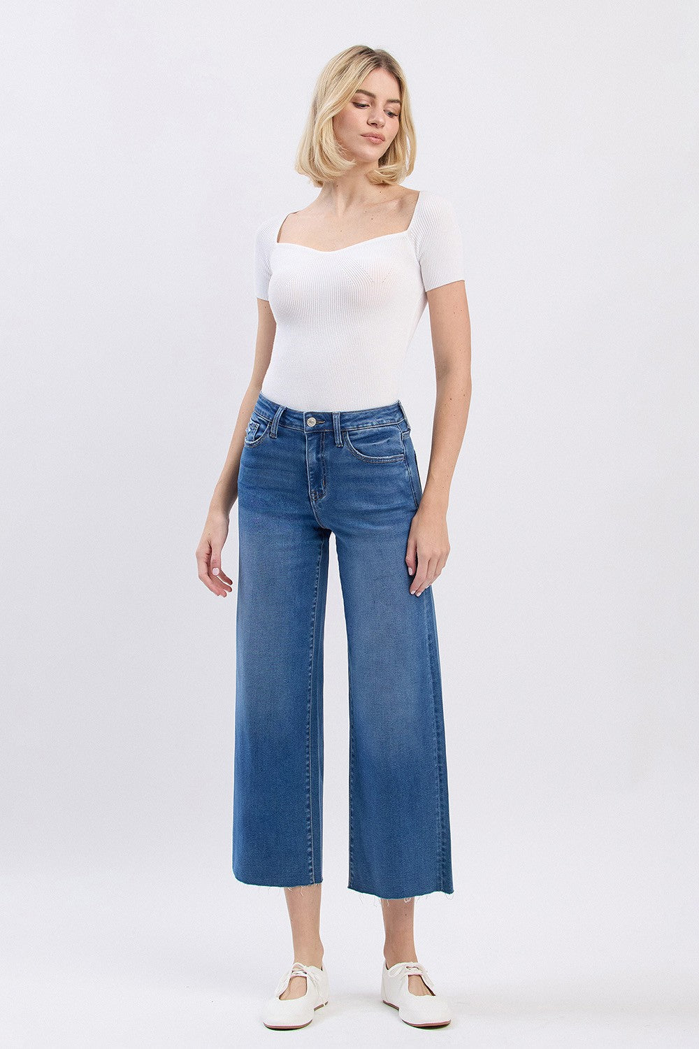 Stretch Wide Leg Jeans