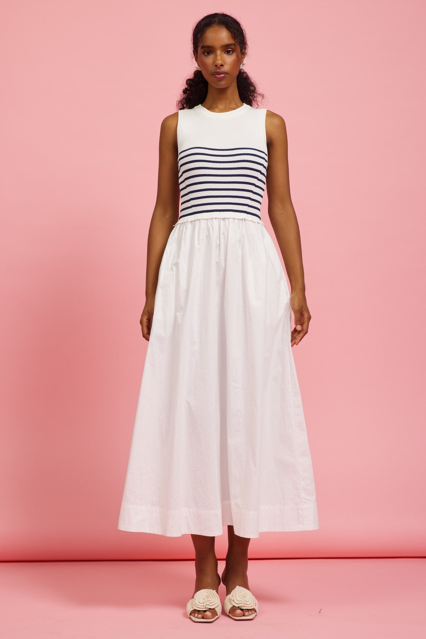 Woven Tank Stripe Maxi Dress