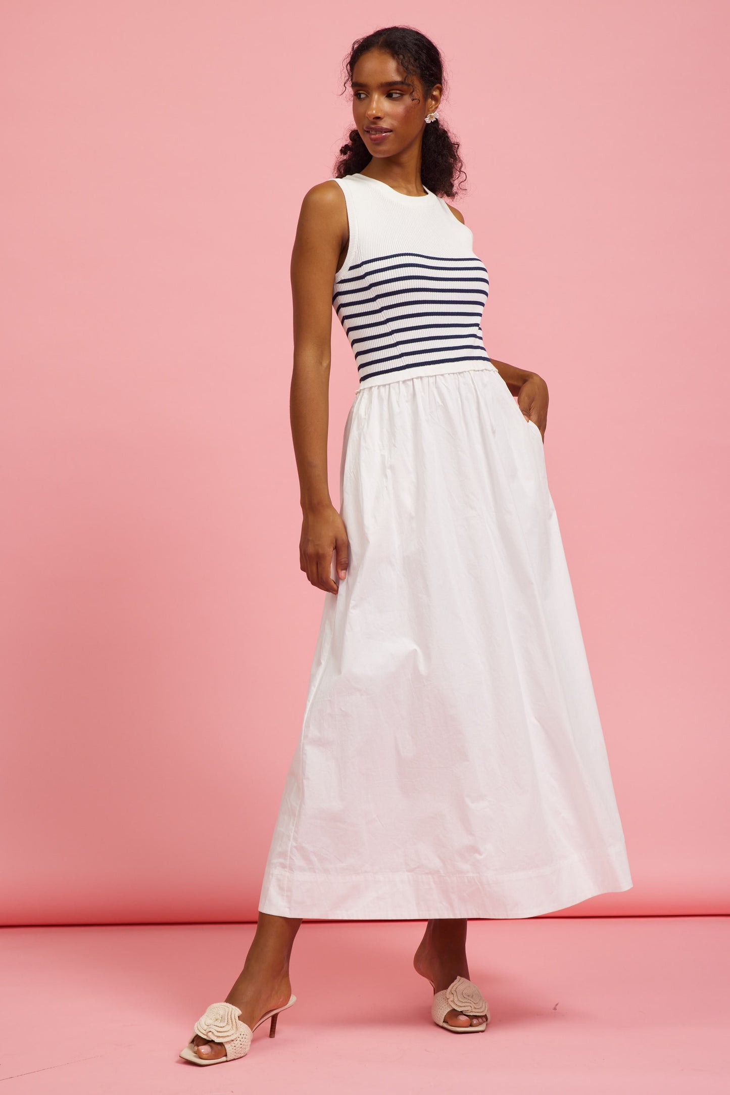 Woven Tank Stripe Maxi Dress