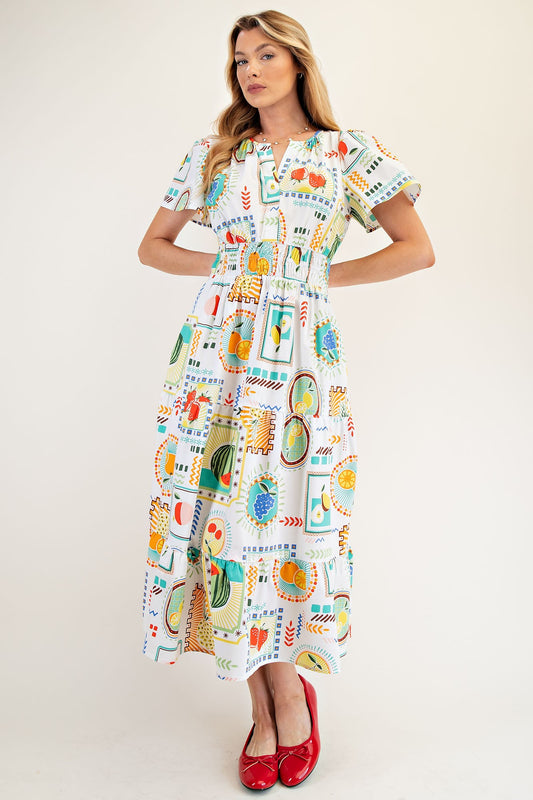 Printed Poplin Maxi Dress