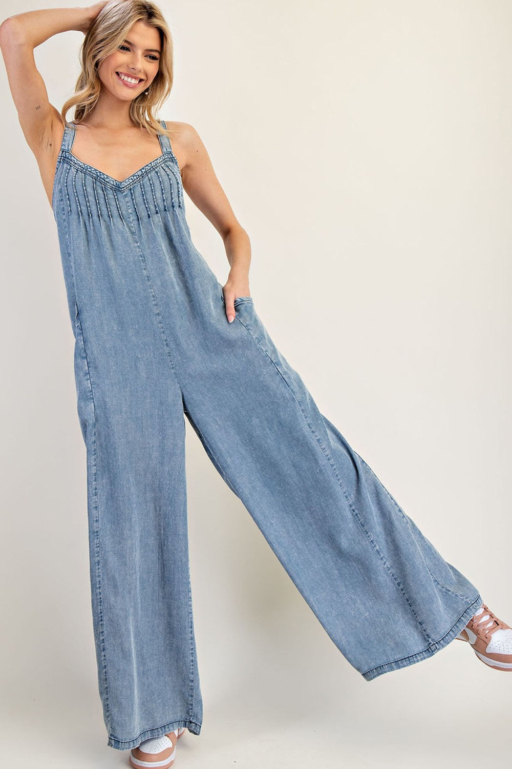 Tencel Pintuck Jumpsuit