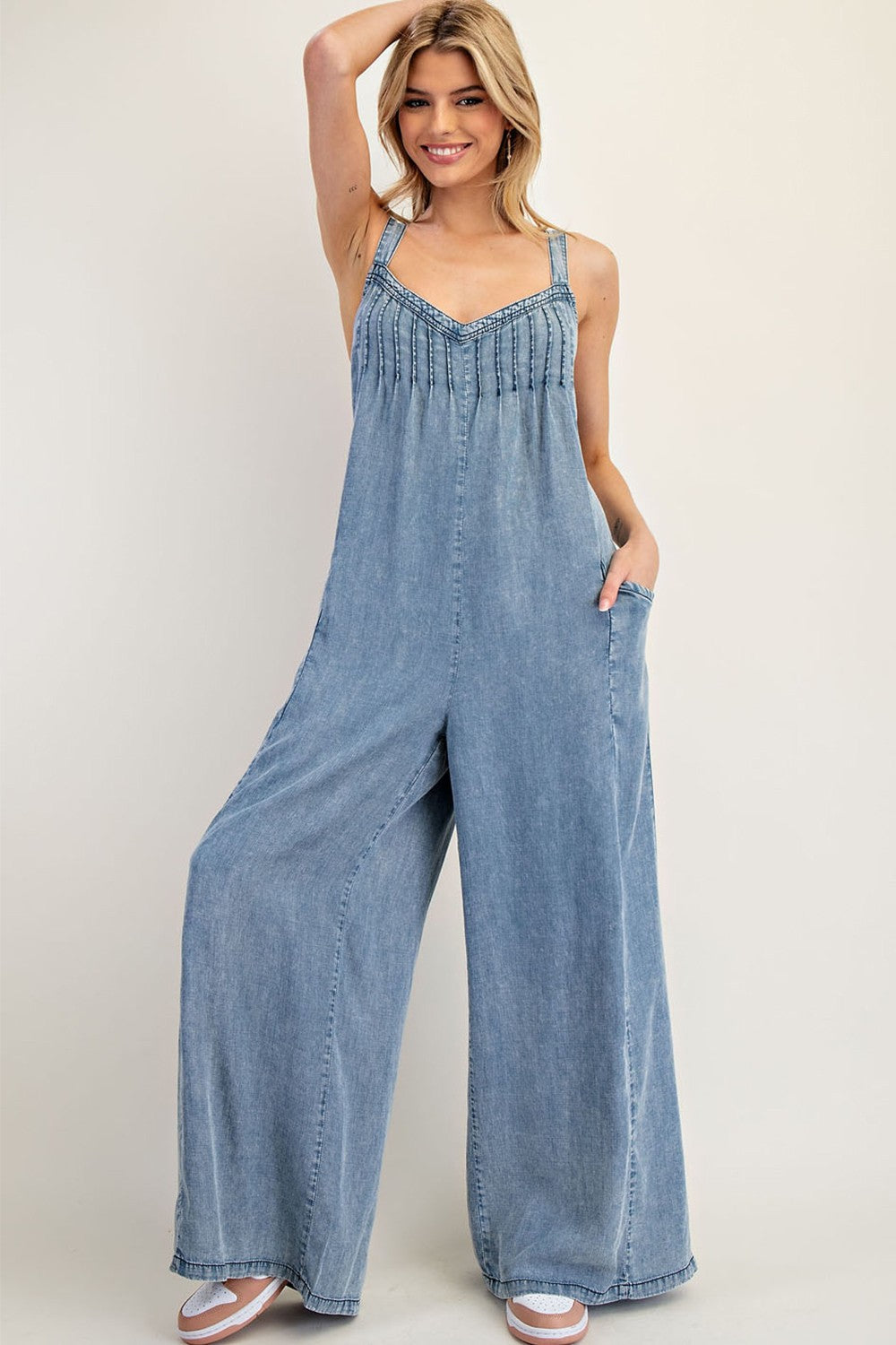 Tencel Pintuck Jumpsuit