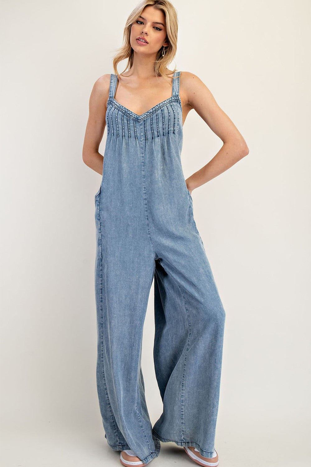 Tencel Pintuck Jumpsuit