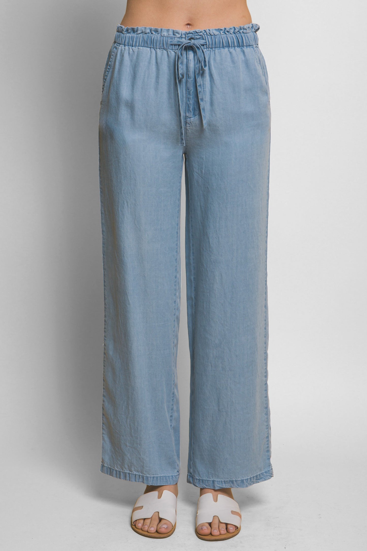 Tencel Elastic Waist Pants