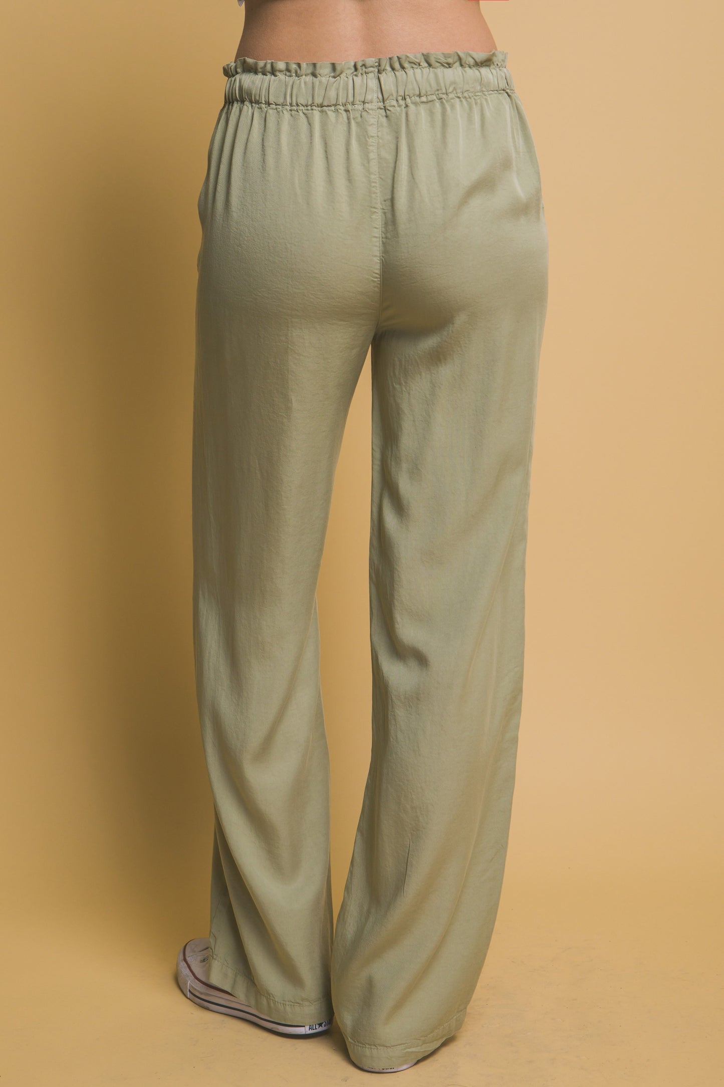 Tencel Elastic Waist Pants