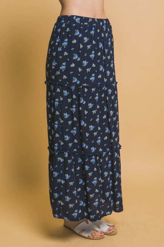 Floral Teired Maxi Skirt