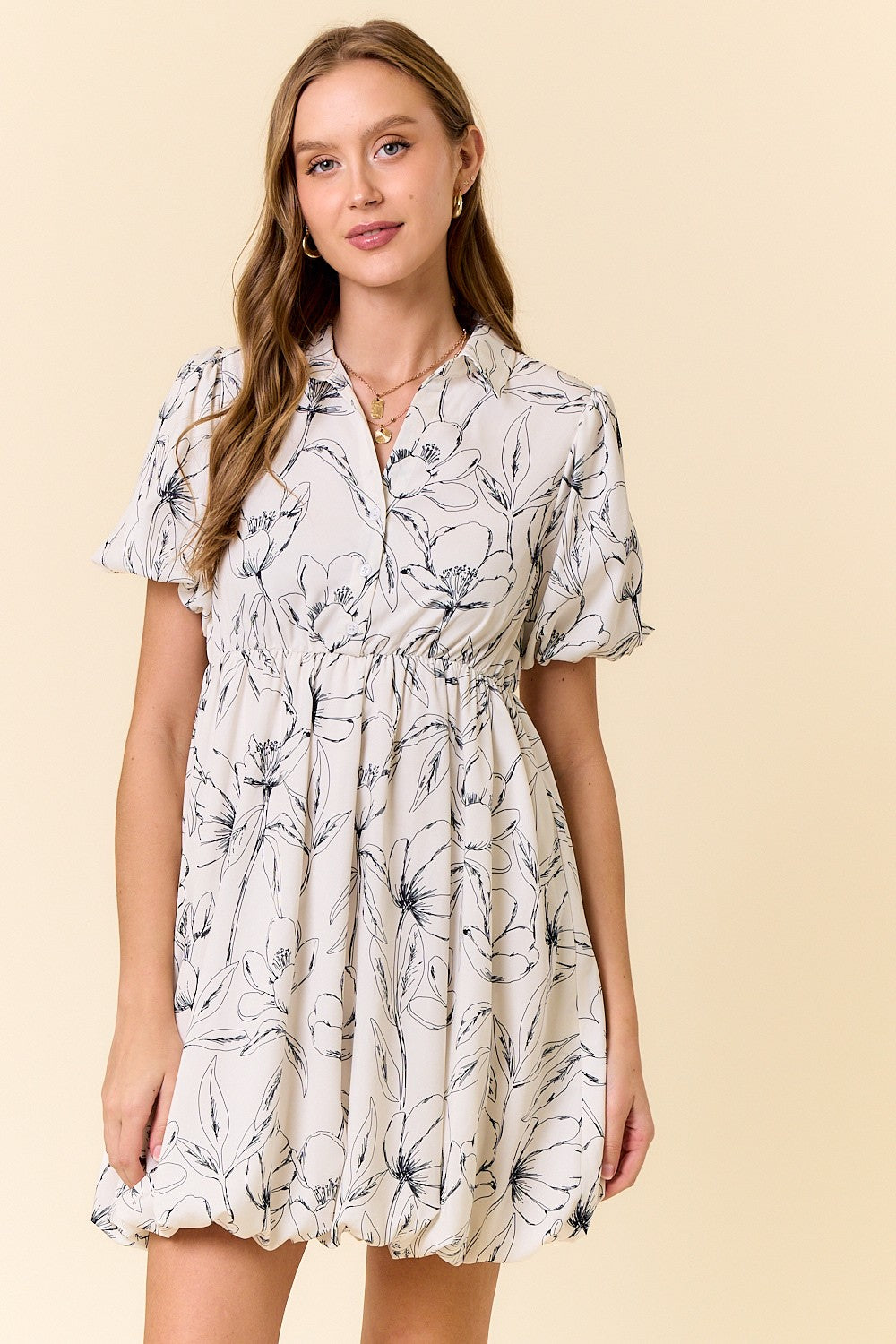 Floral Bubble Hem Dress