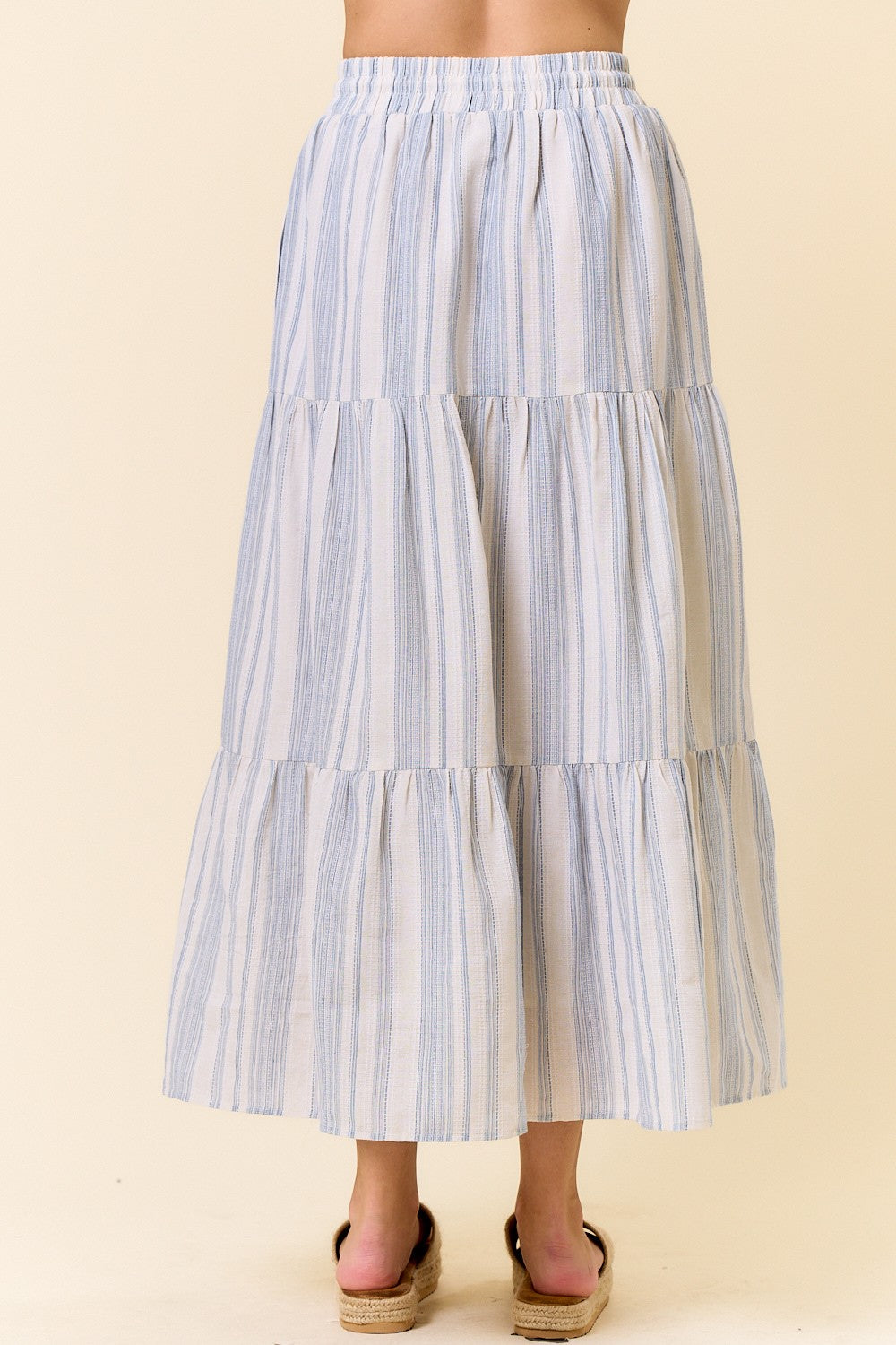 Stripe Tiered Maxi Skirt