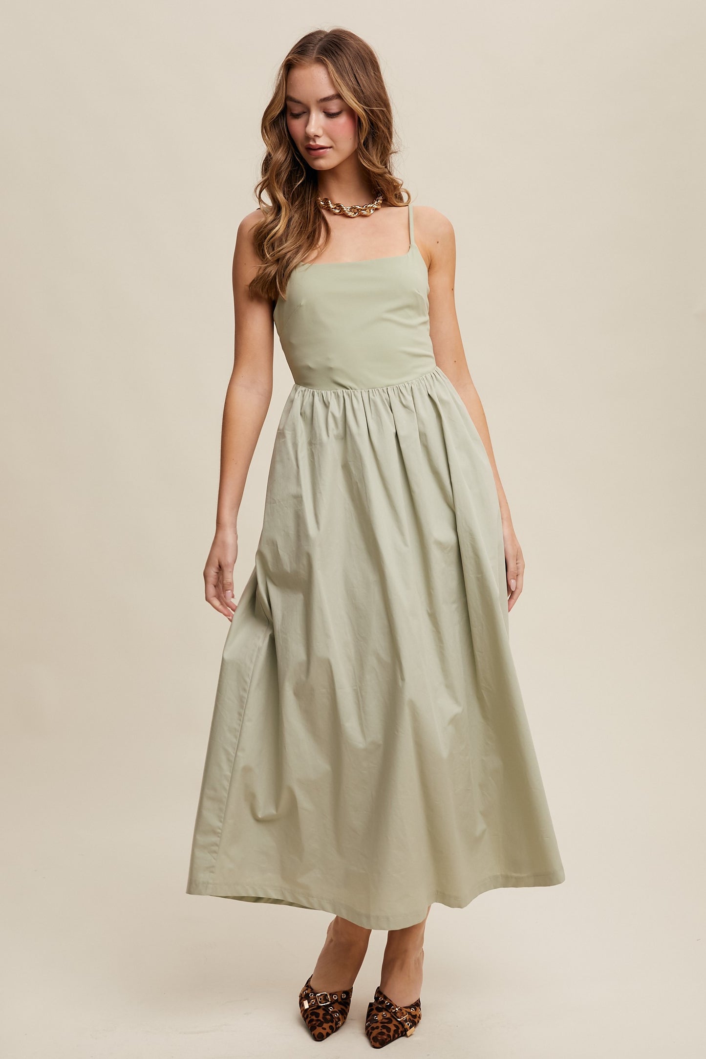 Tank Babydoll Maxi Dress in Sage