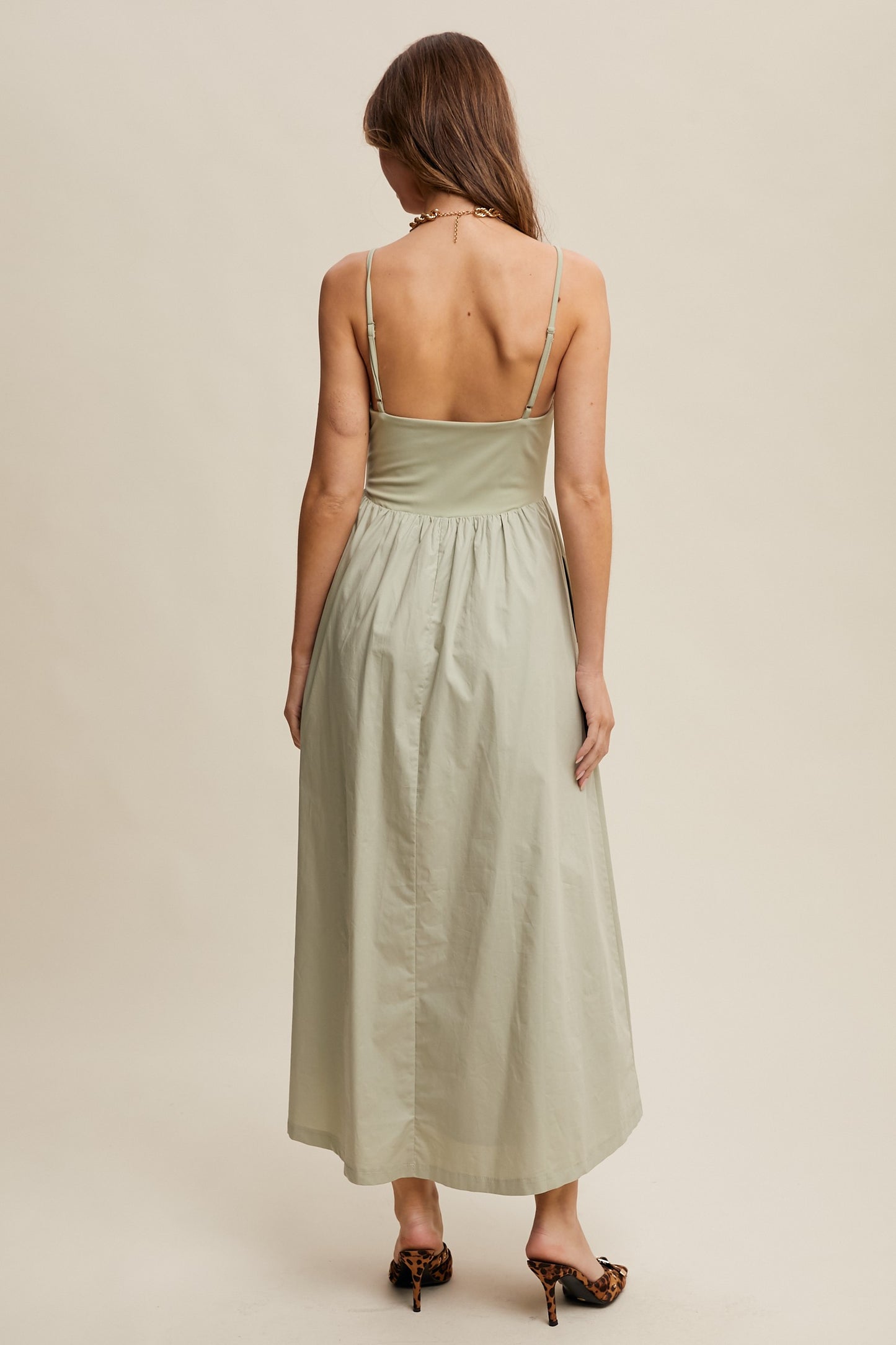 Tank Babydoll Maxi Dress in Sage