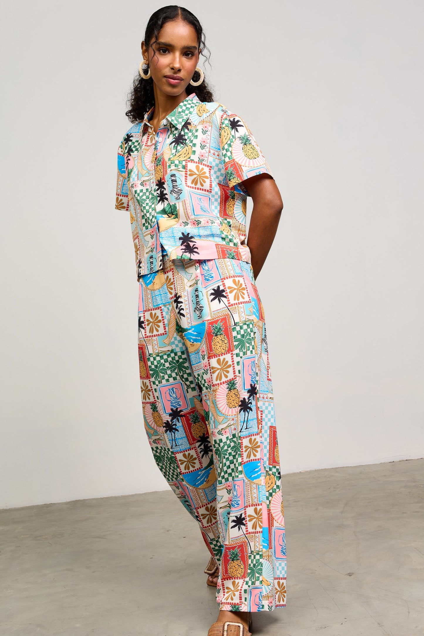Vacation Print Button Down Shirt